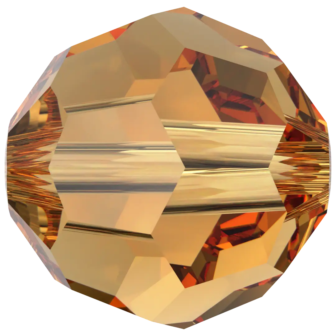 Swarovski Crystal Beads Round (5000) Topaz - Bluestreak Crystals