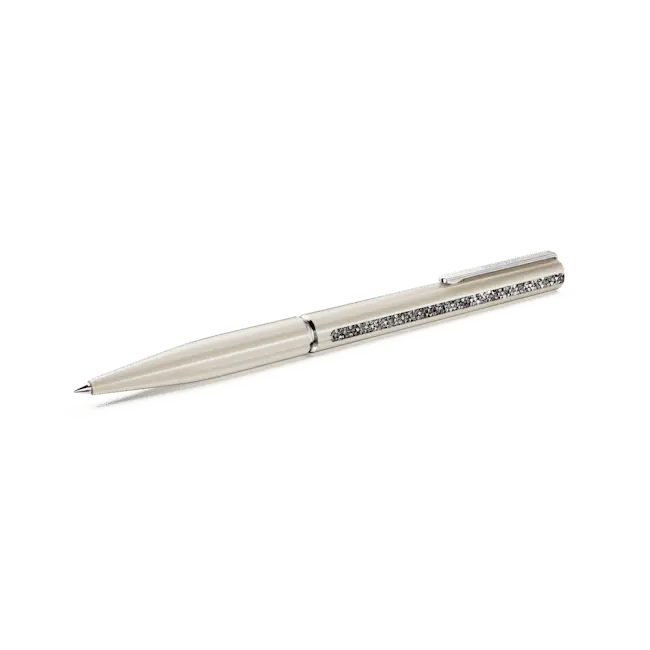 Swarovski Crystal Shimmer Glide Ballpoint Pen Beige Chrome Plated - Bluestreak Crystals
