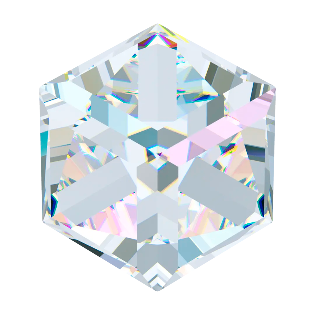 Swarovski Fancy Stones Cube (4841) Crystal AB Comet Argent Light - Bluestreak Crystals