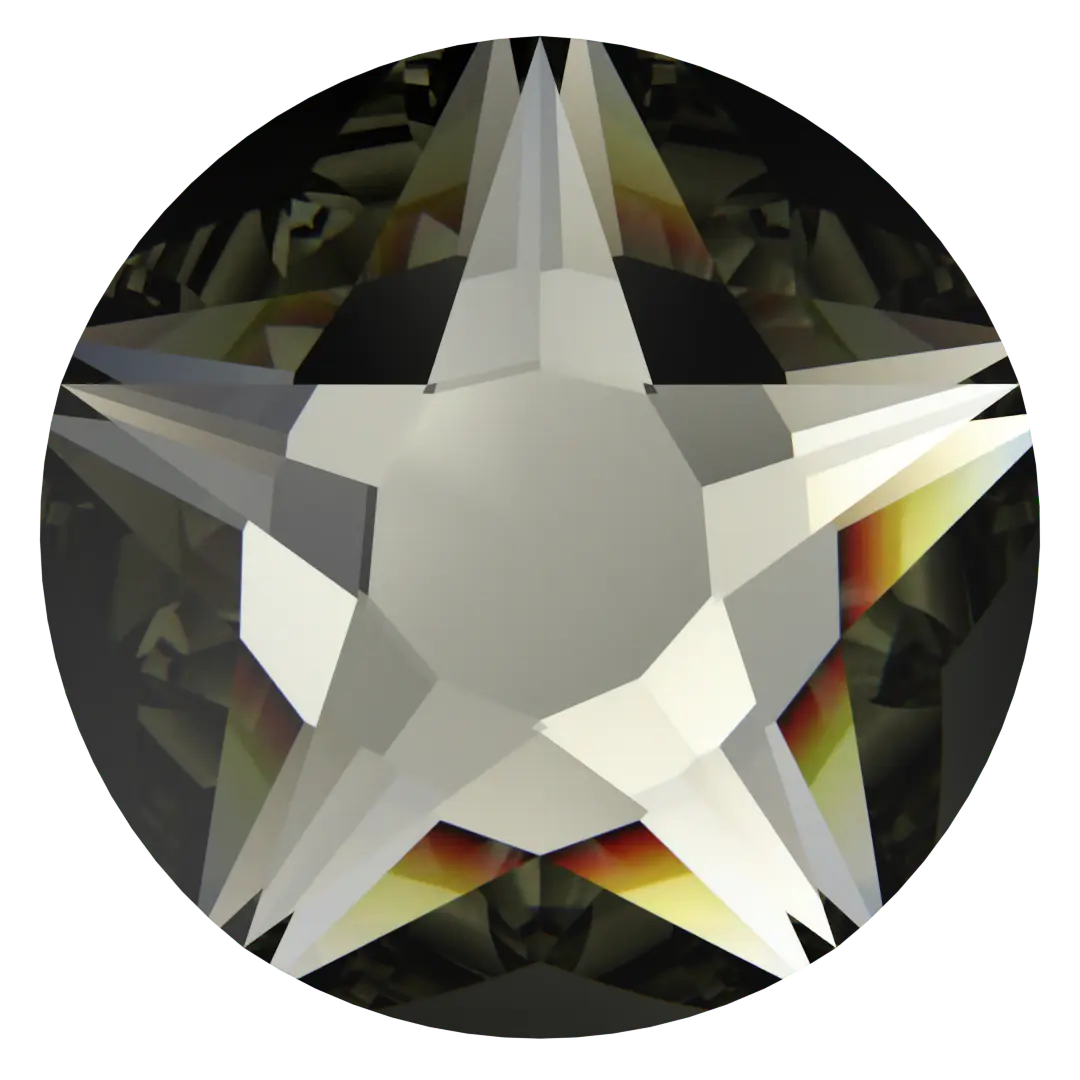 Swarovski Flat Back Crystals Non Hotfix Xirius Star Rose (2100) Black Diamond - Bluestreak Crystals