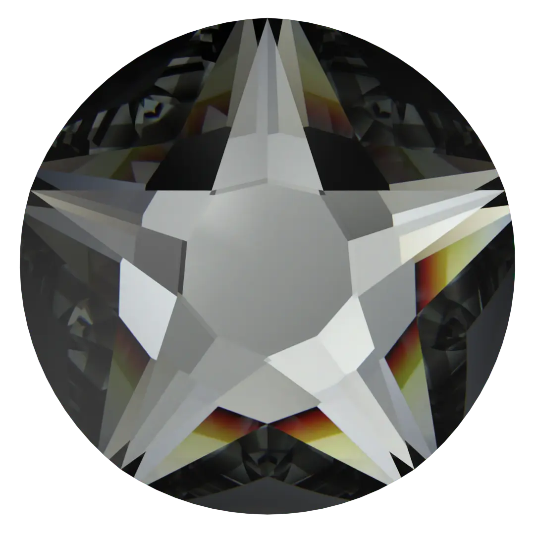 Swarovski Flat Back Crystals Non Hotfix Xirius Star Rose (2100) Crystal Silver Night - Bluestreak Crystals