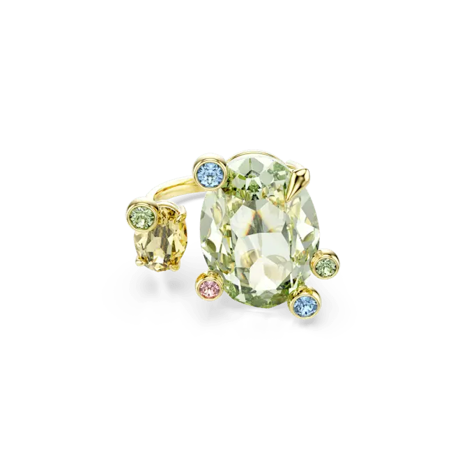 Swarovski Gema Ring Mixed Cuts Multicolored Gold-Tone Plated - Bluestreak Crystals