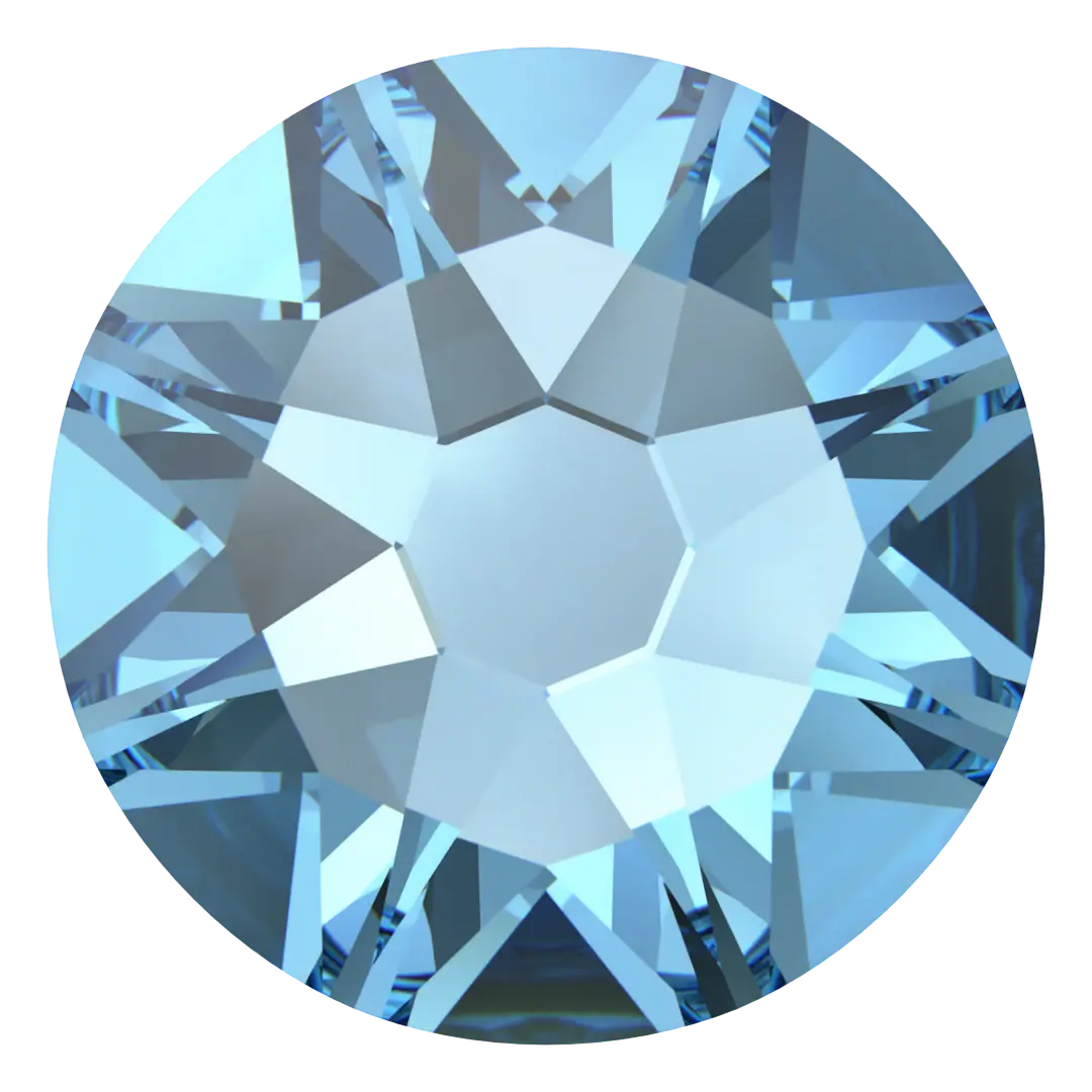 Swarovski Flat Back Crystals Non Hotfix (2000, 2058 & 2088) Aquamarine - Bluestreak Crystals