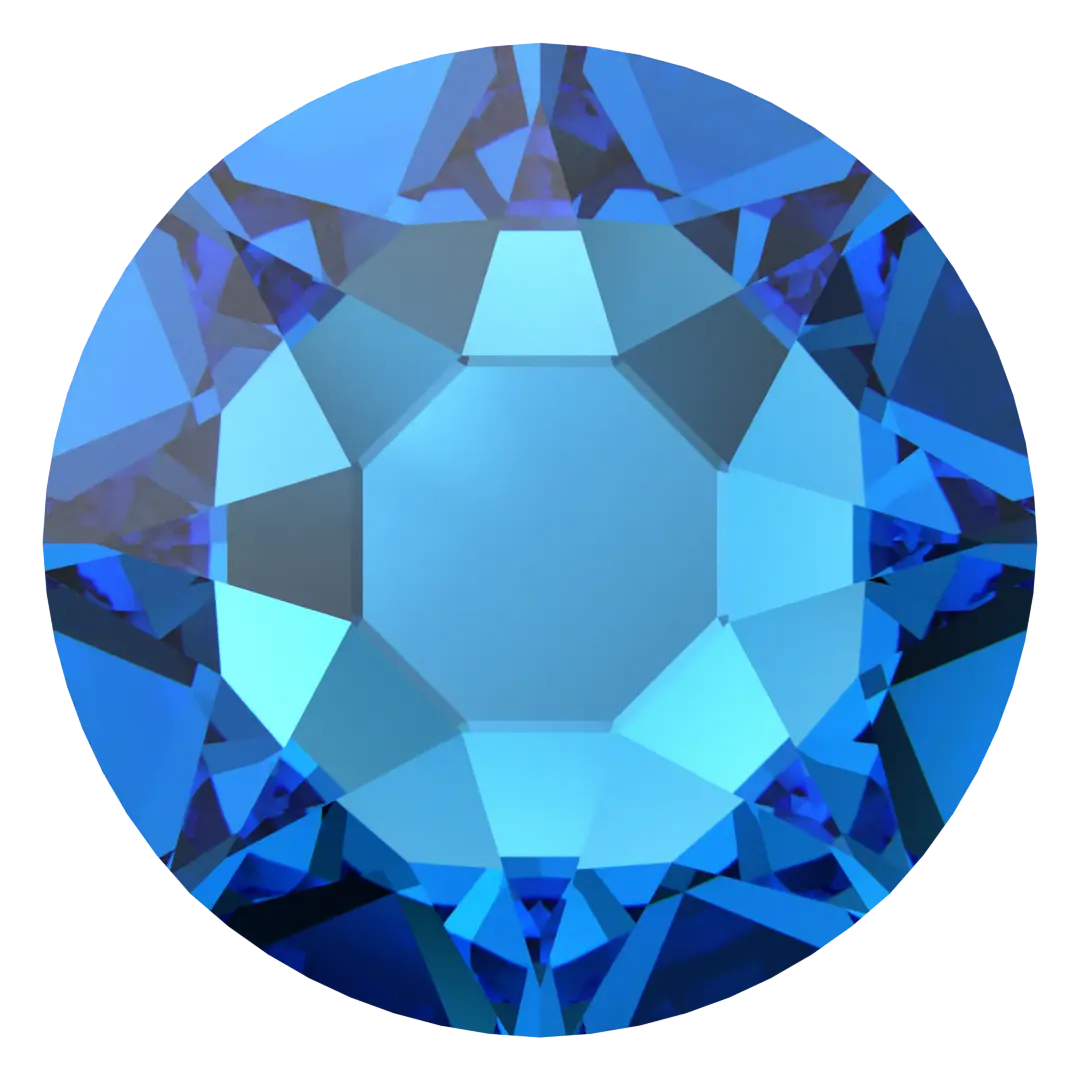 Swarovski Hotfix Flat Back Crystals (2000, 2038 & 2078) Capri Blue - Bluestreak Crystals