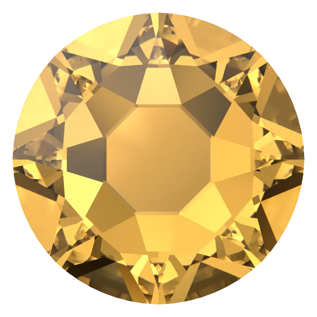 Swarovski Hotfix Flat Back Crystals (2000, 2038 & 2078) Golden Topaz - Bluestreak Crystals