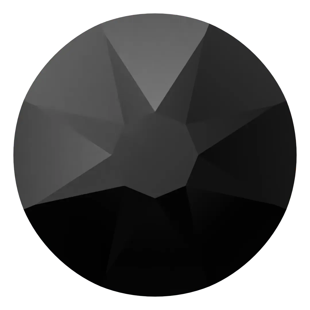 Swarovski Flat Back Crystals Non Hotfix (2000, 2058 & 2088) Jet FOILED - Bluestreak Crystals