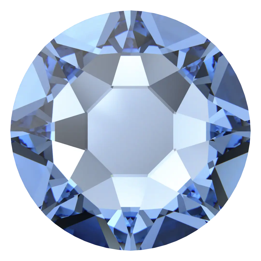 Swarovski Flat Back Crystals Non Hotfix (2000, 2058 & 2088) Light Sapphire - Bluestreak Crystals