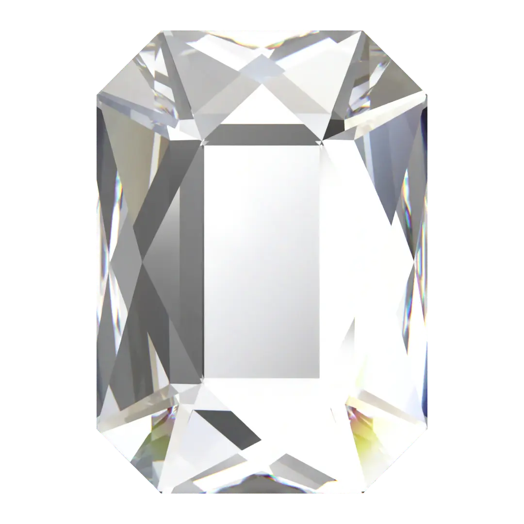 Swarovski Flat Back Crystals Non Hotfix Emerald Cut (2602) Crystal - Bluestreak Crystals