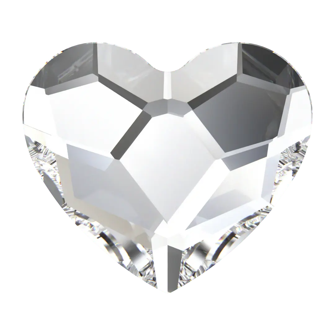 Swarovski Flat Back Crystals Non Hotfix Heart (2808) Crystal - Bluestreak Crystals