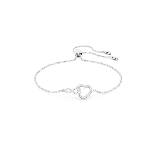 Swarovski Hyperbola Bracelet with Heart White Rhodium Plated - Bluestreak Crystals