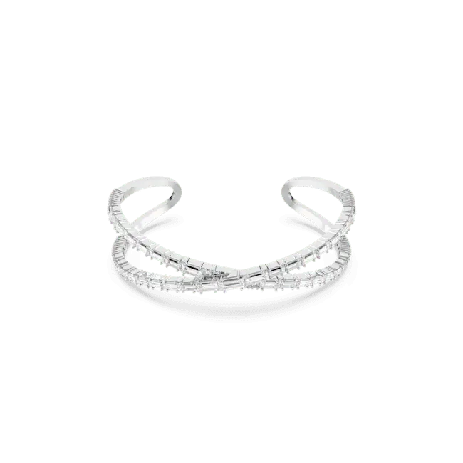 Swarovski Hyperbola Cuff Infinity White Rhodium Plated - Bluestreak Crystals