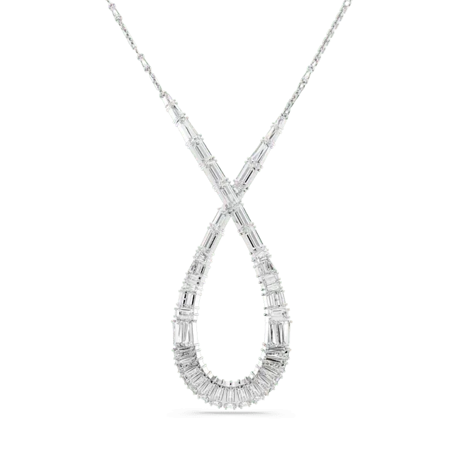 Swarovski Hyperbola Pendant Mixed Cuts Infinity White Rhodium Plated - Bluestreak Crystals