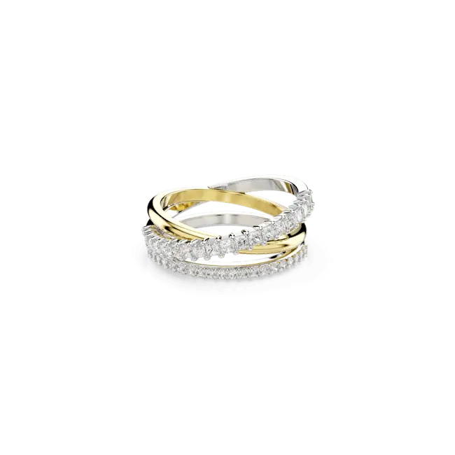 Swarovski Hyperbola Ring Mixed Cuts White Mixed Metal Finish - Bluestreak Crystals