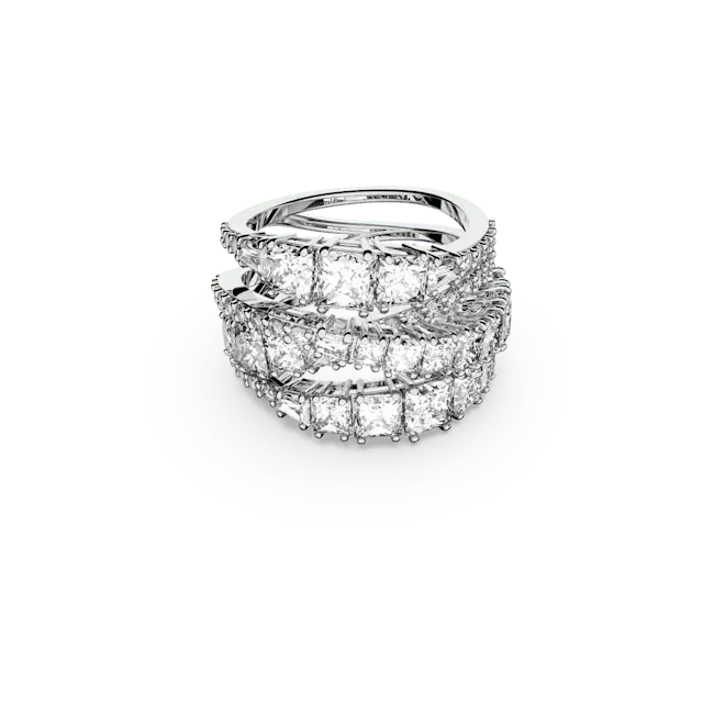 Swarovski Hyperbola Ring Mixed Cuts White Rhodium plated - Bluestreak Crystals