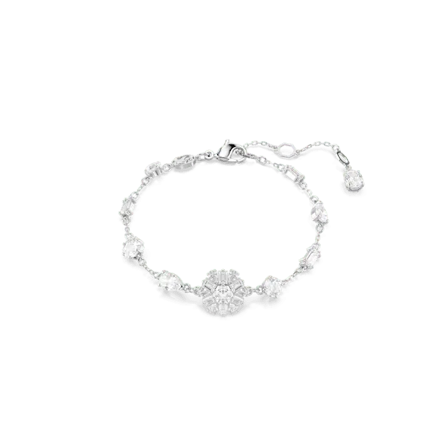 Swarovski Idyllia Bracelet Mixed Cuts Snowflake White Rhodium Plated - Bluestreak Crystals