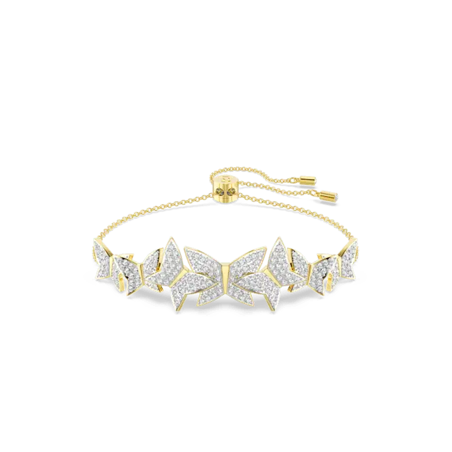 Swarovski Idyllia Lilia Adjustable Bracelet Butterfly White Gold-Tone Plated - Bluestreak Crystals