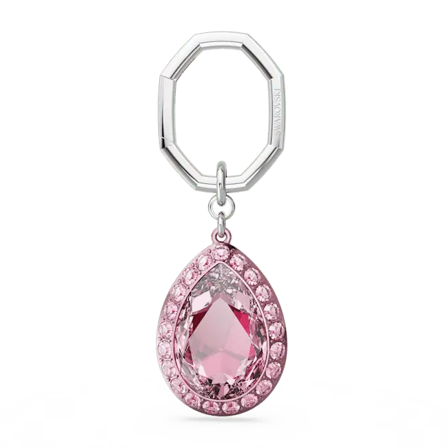 Swarovski Key Ring Pear Cut Pink - Bluestreak Crystals