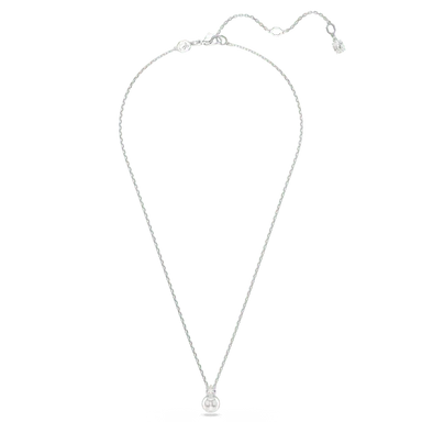 Swarovski Matrix Pendant Crystal Pearl Round Cut White Rhodium Plated - Bluestreak Crystals