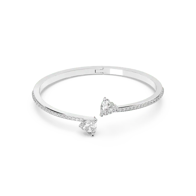 Swarovski Mesmera Bangle Heart White Rhodium Plated - Bluestreak Crystals