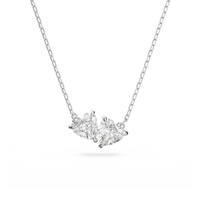 Swarovski Mesmera Necklace Heart White Rhodium Plated - Bluestreak Crystals