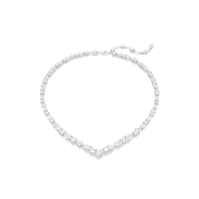 Swarovski Mesmera Necklace Mixed Cuts White Rhodium Plated - Bluestreak Crystals