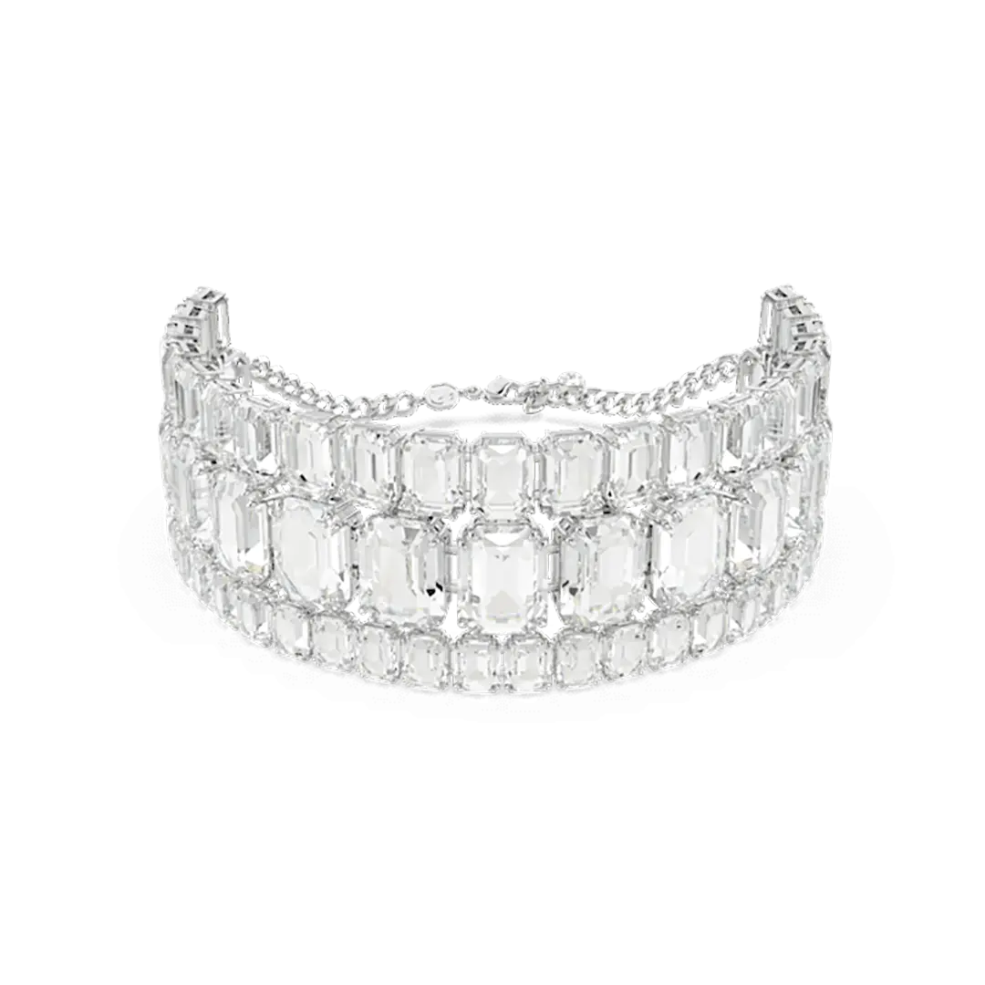 Swarovski Millenia Statement Choker Octagon Cut White Rhodium Plated - Bluestreak Crystals