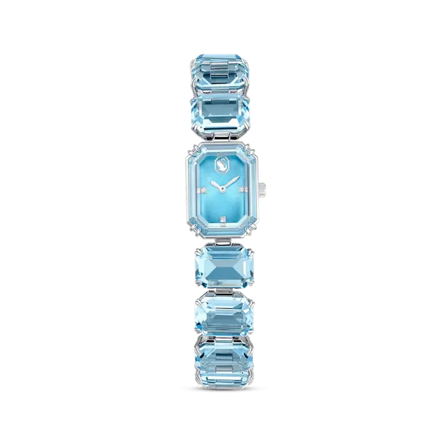 Swarovski Millenia Watch Octagon Cut Bracelet Blue Stainless Steel - Bluestreak Crystals