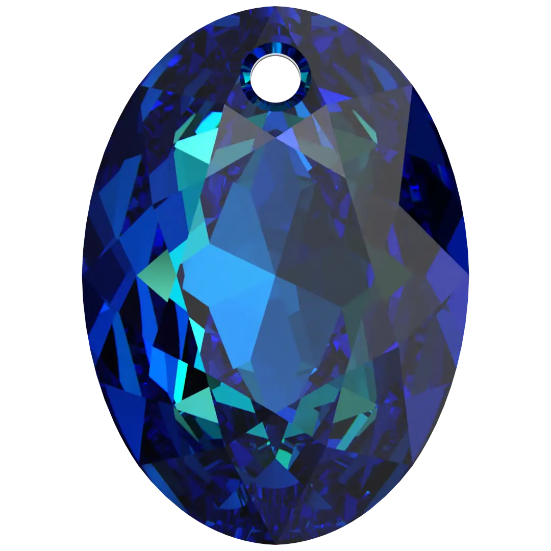 Swarovski Pendants Elliptic Cut (6438) Crystal Bermuda Blue P - Bluestreak Crystals