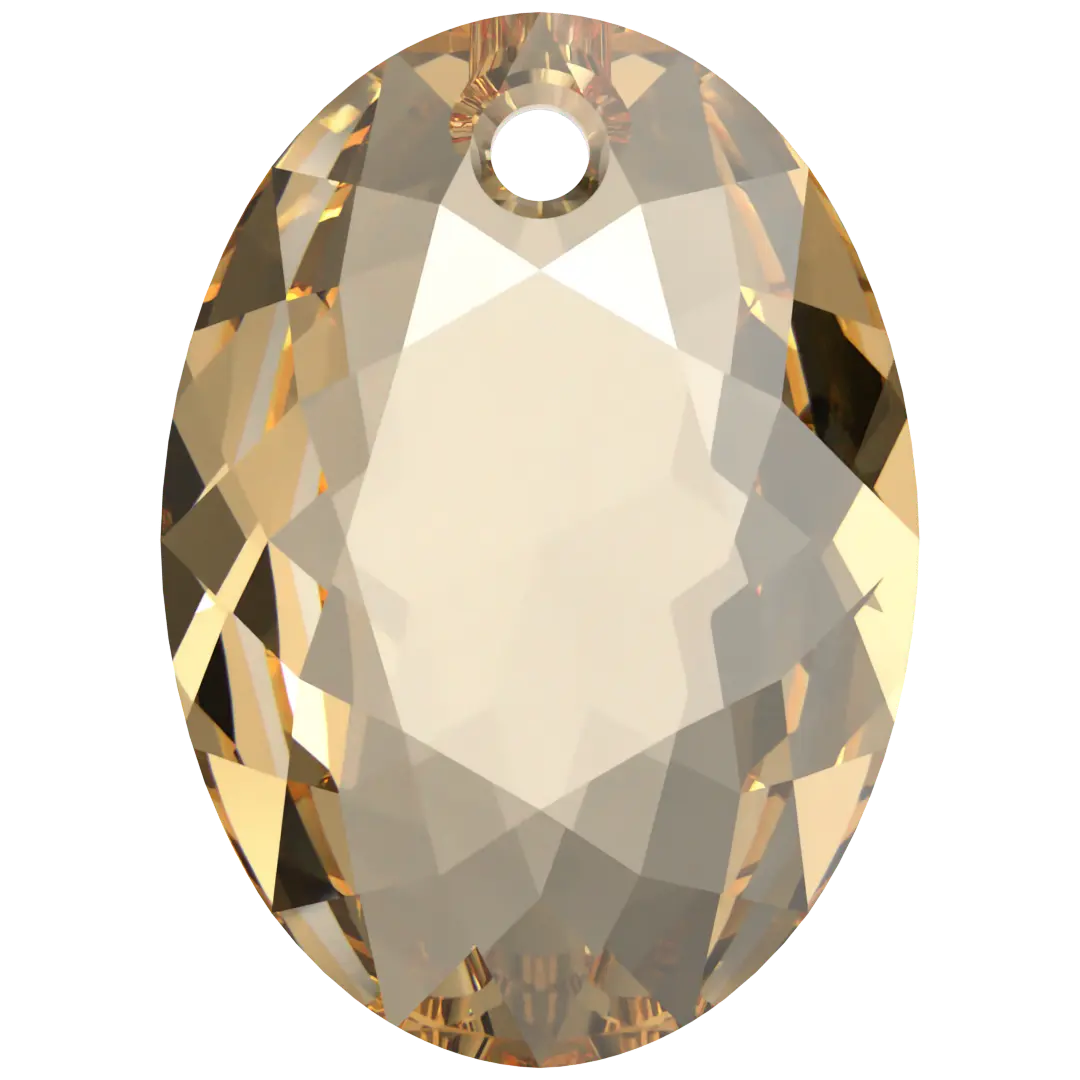 Swarovski Pendants Elliptic Cut (6438) Crystal Golden Shadow - Bluestreak Crystals