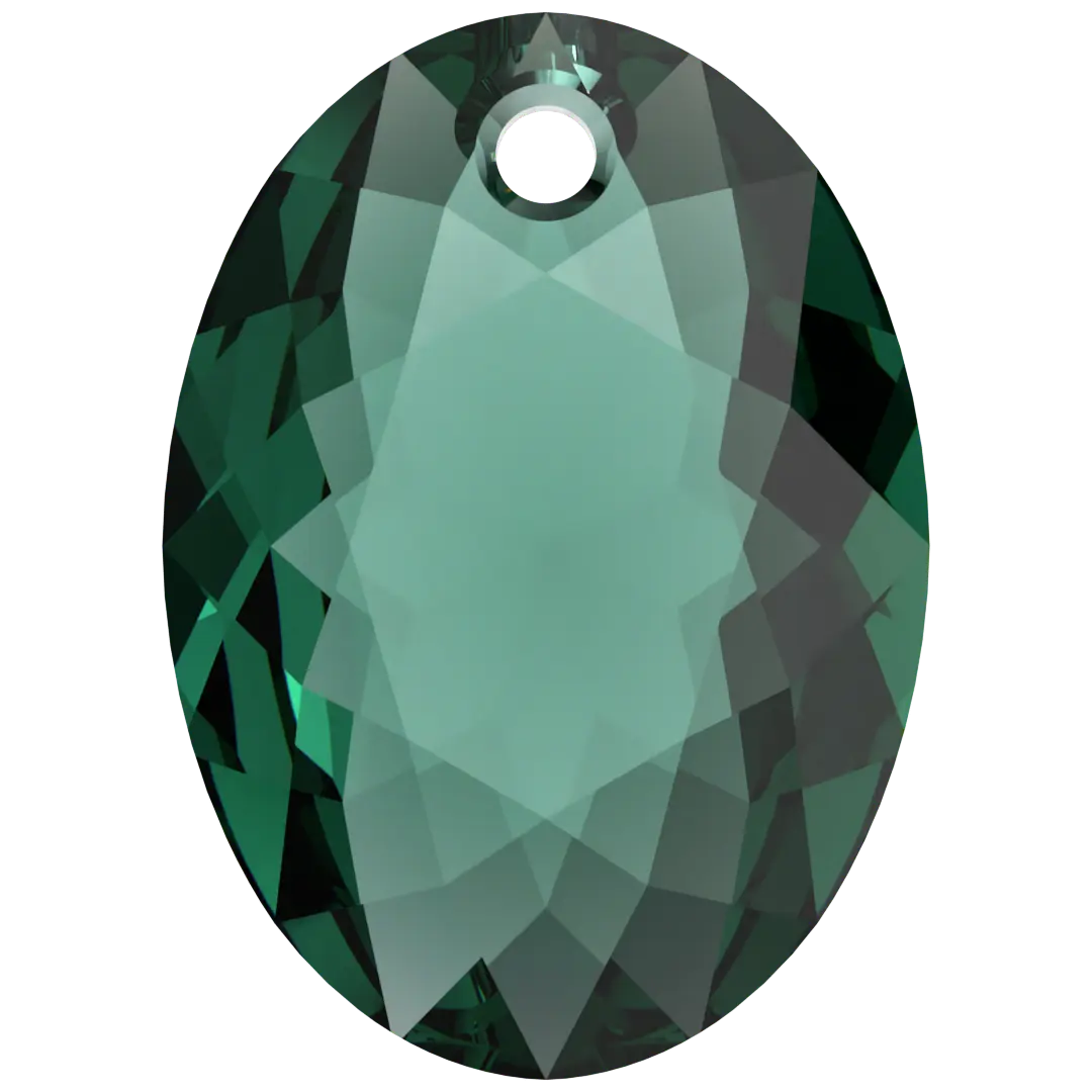 Swarovski Pendants Elliptic Cut (6438) Emerald - Bluestreak Crystals