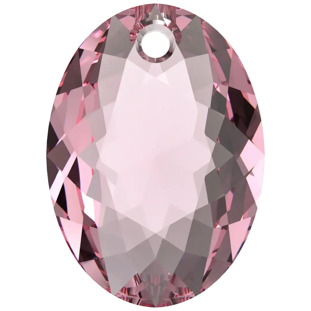 Swarovski Pendants Elliptic Cut (6438) Light Rose - Bluestreak Crystals