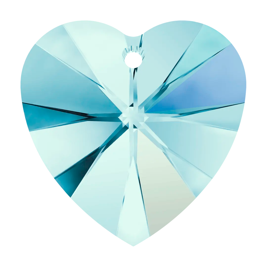 Swarovski Pendants Xilion Heart (6228) Aquamarine AB - Bluestreak Crystals
