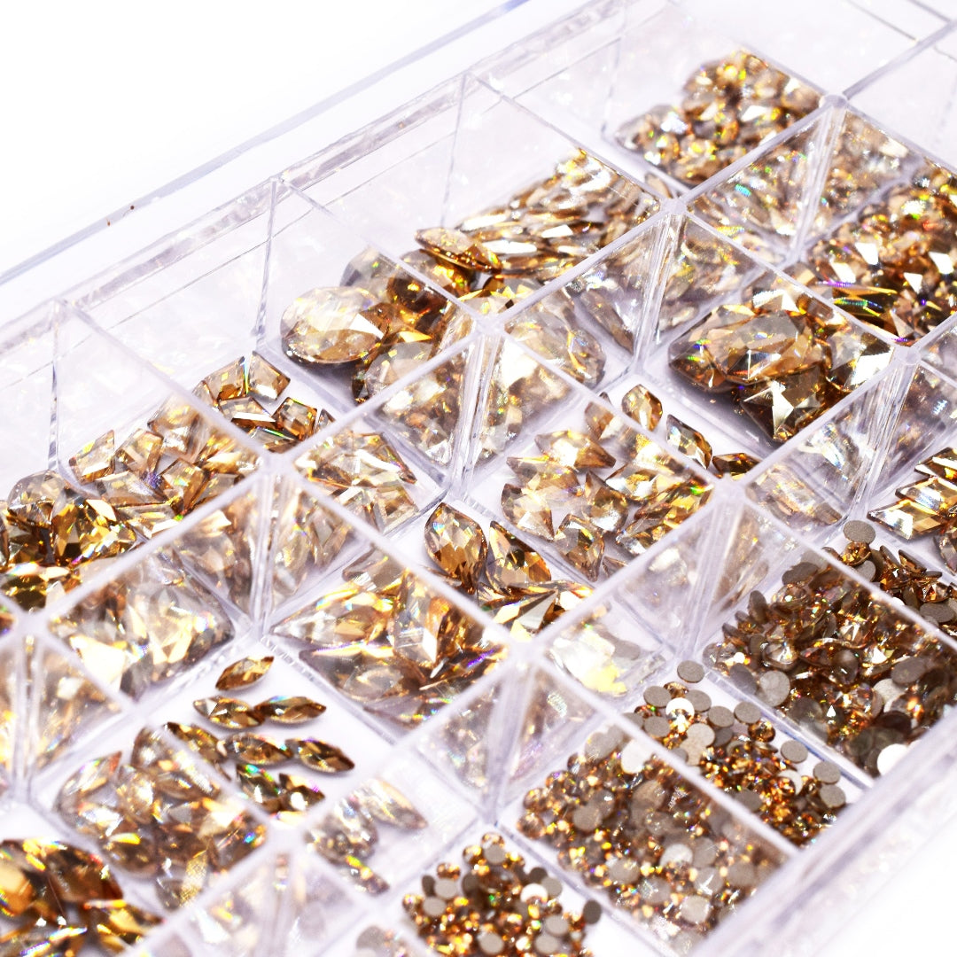 Swarovski Rhinestones Non Hotfix Mega Mix Crystal Golden Shadow - Bluestreak Crystals