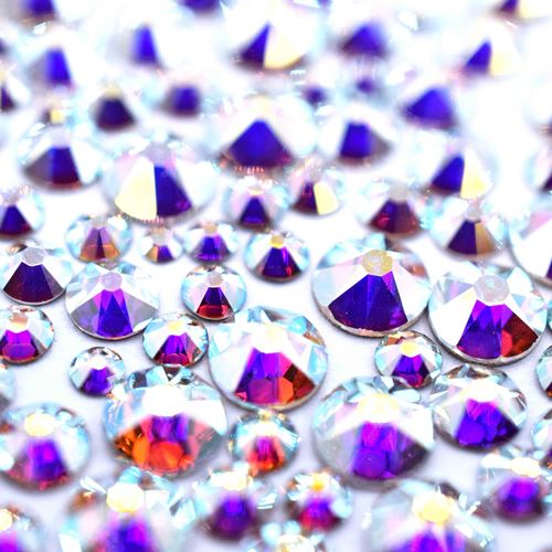 Serinity Flat Back Crystals Non Hotfix Size Mix CRYSTAL AB - Bluestreak Crystals