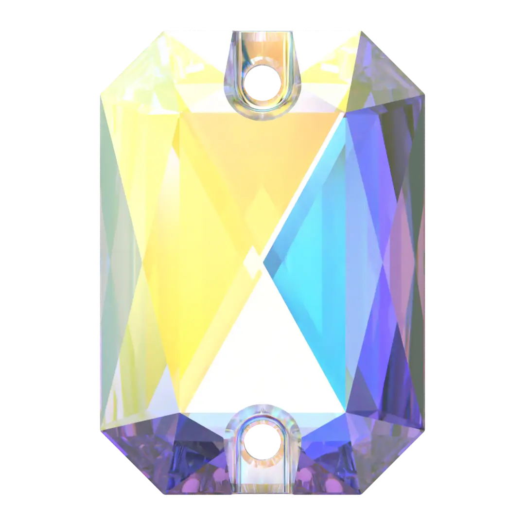 Swarovski Sew On Crystals Emerald Cut (3252) Crystal AB - Bluestreak Crystals