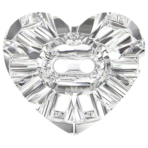 Swarovski Sew On Crystals Heart Button (3023) Crystal - Bluestreak Crystals