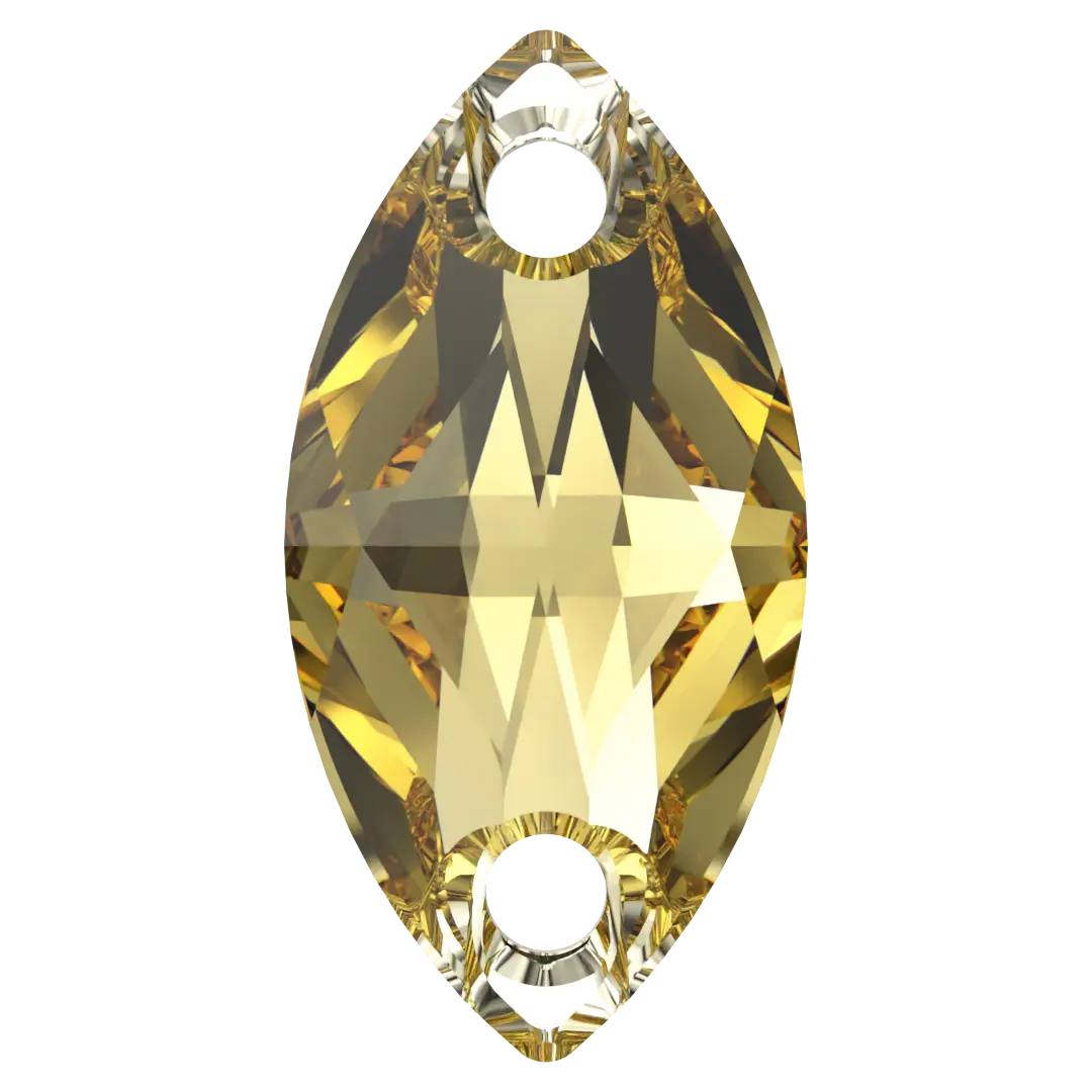 Swarovski Sew On Crystals Navette (3223) Recreated Dark Jonquil - Bluestreak Crystals