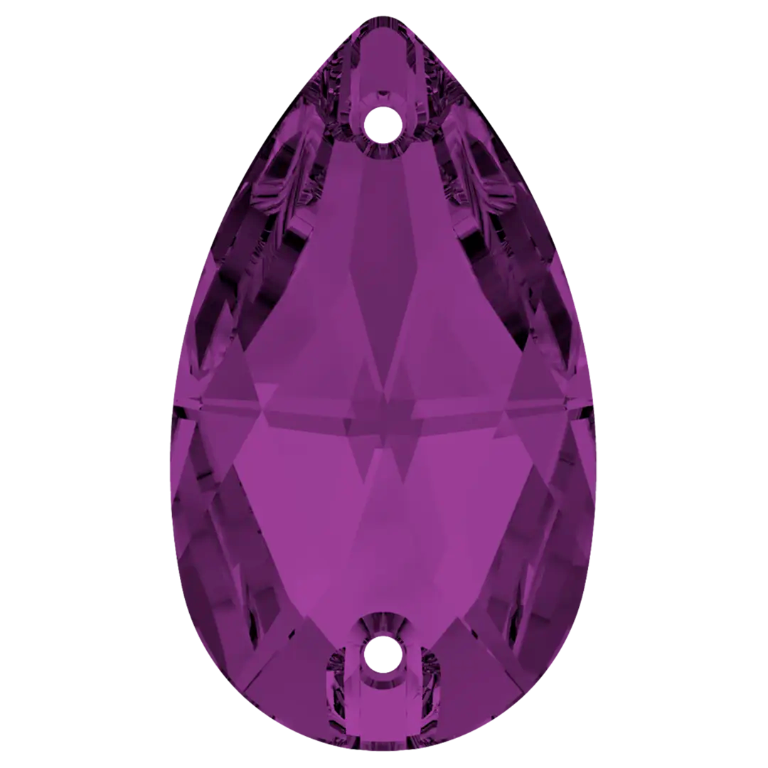 Swarovski Sew On Crystals Peardrop (3230) Amethyst - Bluestreak Crystals