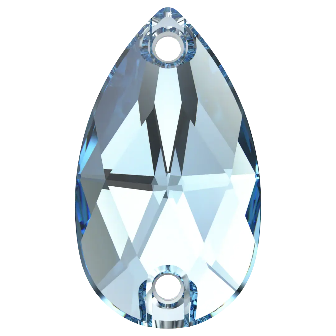 Swarovski Sew On Crystals Peardrop (3230) Aquamarine - Bluestreak Crystals