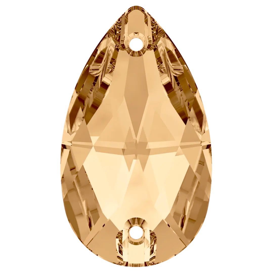 Swarovski Sew On Crystals Peardrop (3230) Crystal Golden Shadow - Bluestreak Crystals
