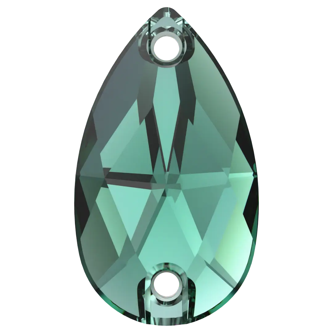 Swarovski Sew On Crystals Peardrop (3230) Emerald - Bluestreak Crystals