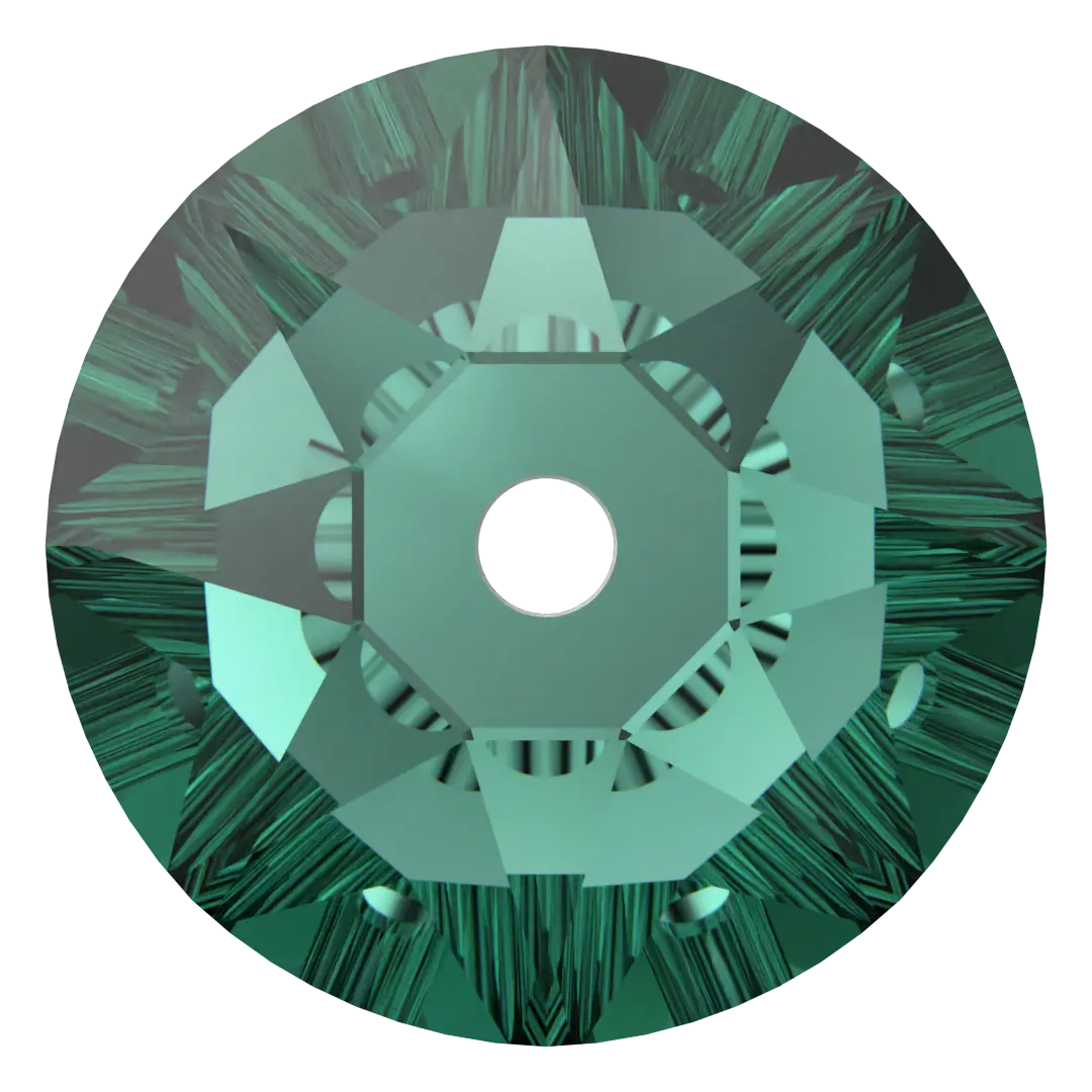 Serinity Sew On Crystals Round Lochrose (3188) Emerald - Bluestreak Crystals