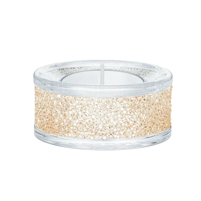 Swarovski Shimmer Tea Light Holder Gold Tone - Bluestreak Crystals