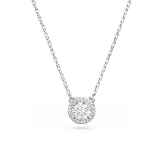 Swarovski Una Angelic Pendant Round Cut Pave White Rhodium Plated - Bluestreak Crystals