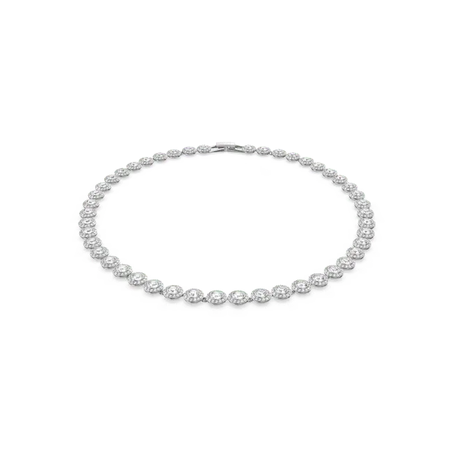 Swarovski Una Angelic Tennis Necklace Round Cut White Rhodium Plated - Bluestreak Crystals