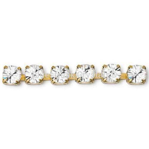 Preciosa Cup Chain Chaton Round Gold Crystal AB - Bluestreak Crystals
