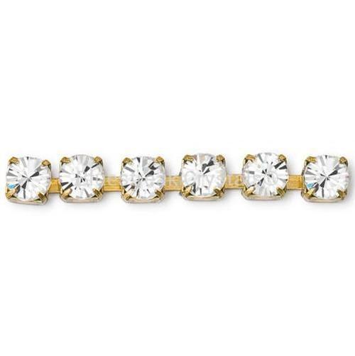 Preciosa Cup Chain Chaton Round Gold Crystal - Bluestreak Crystals