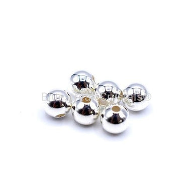 Silver Plated Smooth Round Beads - Bluestreak Crystals