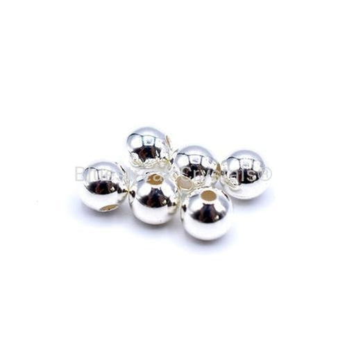 Silver Plated Smooth Round Beads - Bluestreak Crystals