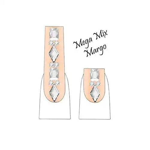 Swarovski Crystals Nail Art Design Margo